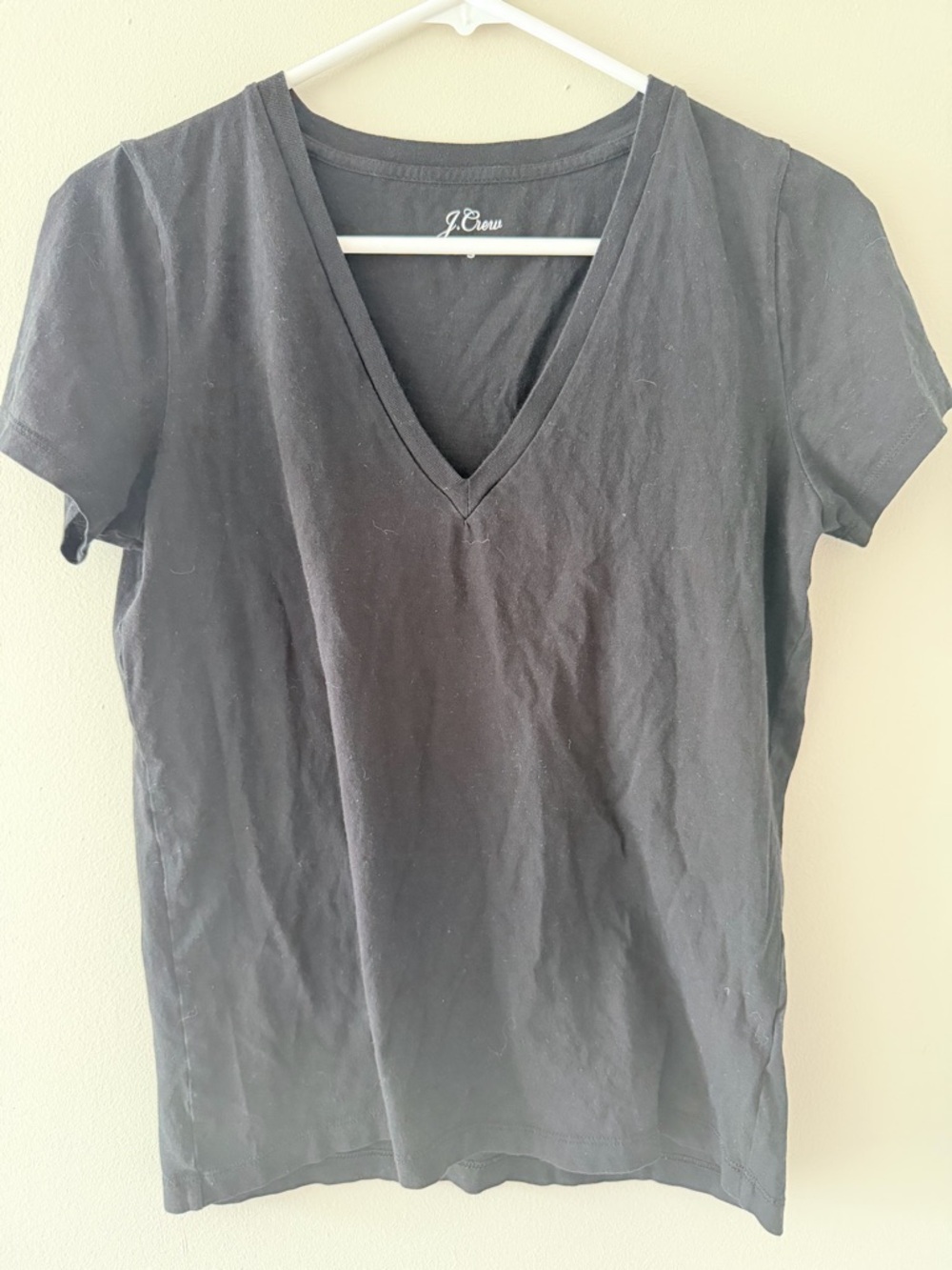 J. Crew Women's Black V-Neck Short Sleeve Tee